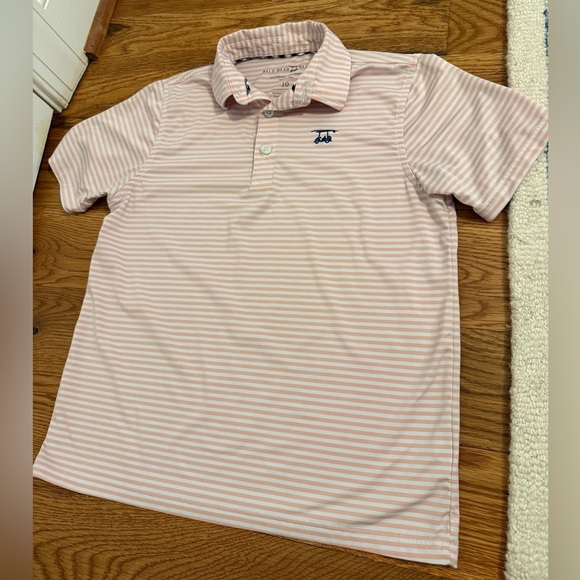 Bald Head Blues Boys Pink and White Golf Polo size 10 - Picture 1 of 7